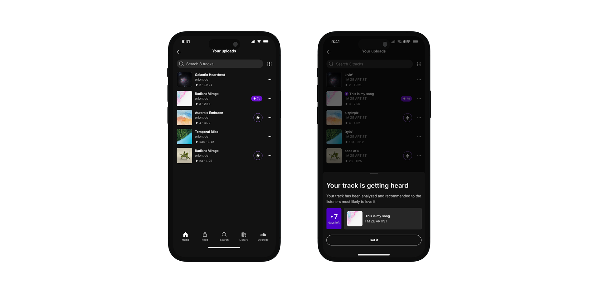 Mockup of released GetHeard version on iOS